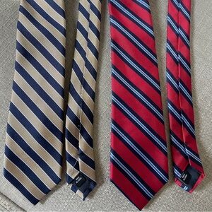 2 Jos. A. Bank Navy and Red Striped Ties